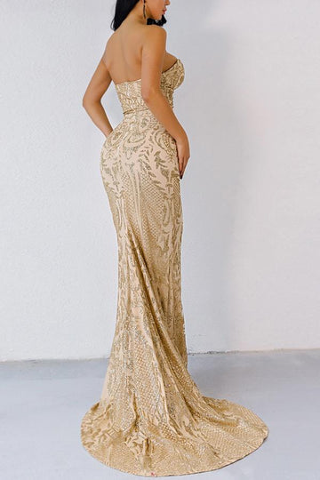 Lyserød Havfrue Pailletter Kjole